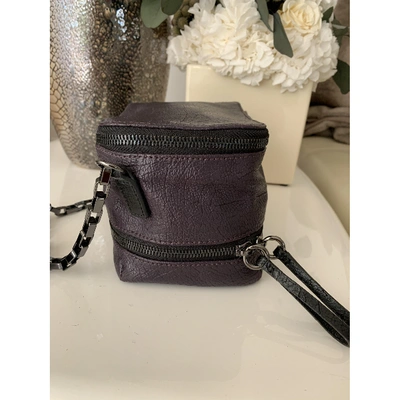 Pre-owned Karl Lagerfeld Leather Crossbody Bag In Purple