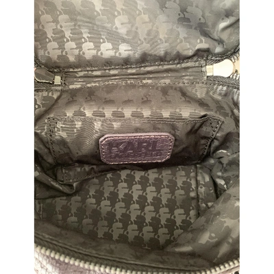 Pre-owned Karl Lagerfeld Leather Crossbody Bag In Purple