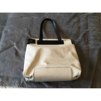 Pre-owned Elena Ghisellini Leather Handbag In White