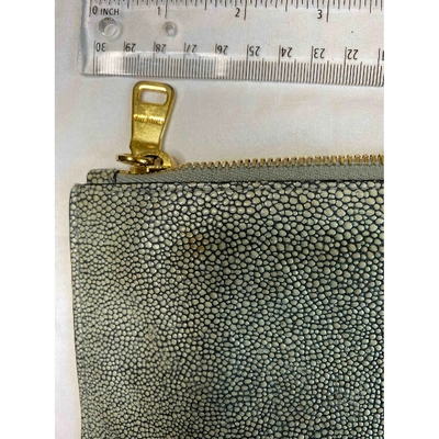 Pre-owned Miu Miu Leather Clutch Bag In Green