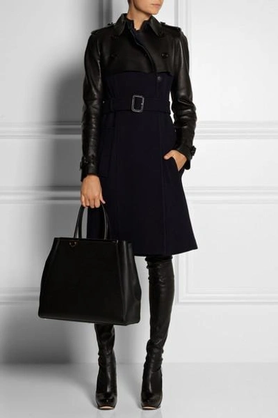 Shop Fendi 2jours Large Textured-leather Shopper In Black