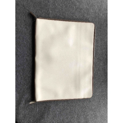 Pre-owned Prada White Leather Clutch Bag