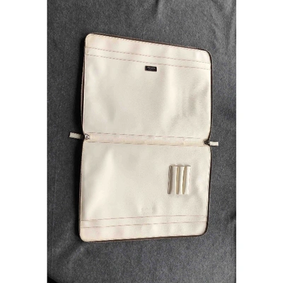 Pre-owned Prada White Leather Clutch Bag