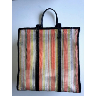 Pre-owned Balenciaga Bazar Bag Orange Cloth Handbag