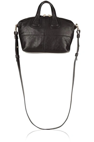Shop Givenchy Micro Nightingale Textured-leather Shoulder Bag In Black