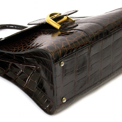 Pre-owned Delvaux Le Brillant Brown Crocodile Handbag