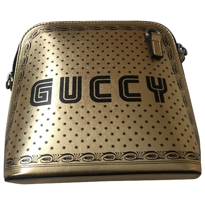 Pre-owned Gucci Guccy Minibag Leather Crossbody Bag In Gold