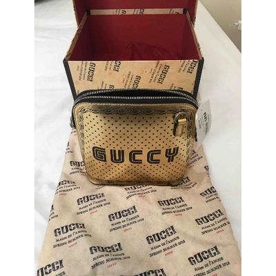 Pre-owned Gucci Guccy Minibag Leather Crossbody Bag In Gold