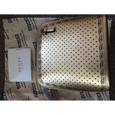Pre-owned Gucci Guccy Minibag Leather Crossbody Bag In Gold