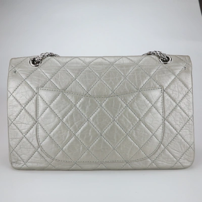 Pre-owned Chanel 2.55 Leather Crossbody Bag In Silver