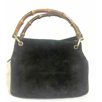 Pre-owned Gucci Bamboo Handbag In Black