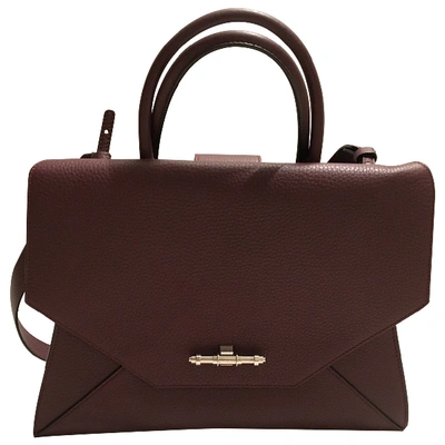 Pre-owned Givenchy Obsedia Leather Handbag In Burgundy
