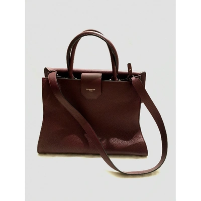 Pre-owned Givenchy Obsedia Leather Handbag In Burgundy