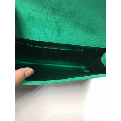 SAINT LAURENT Pre-owned Kate Monogramme Leather Clutch Bag In Green