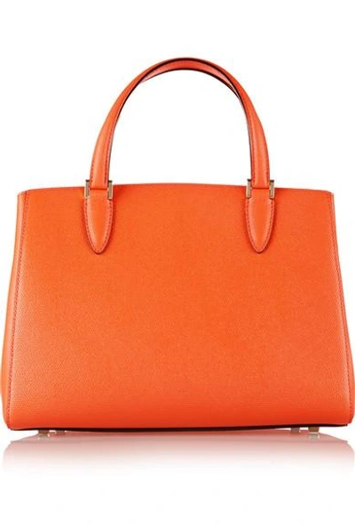 Shop Valextra Triennale Textured-leather Shoulder Bag In Orange