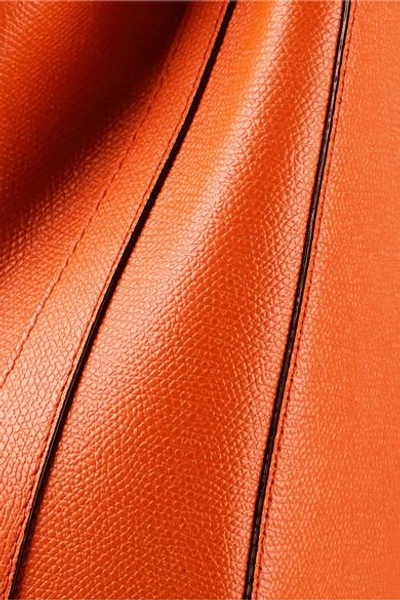 Shop Valextra Triennale Textured-leather Shoulder Bag In Orange