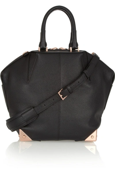 Shop Alexander Wang The Emile Textured-leather Tote In Black