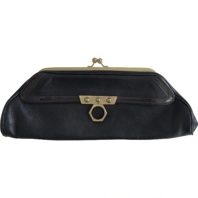 Pre-owned Zac Posen Leather Clutch Bag In Purple