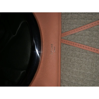 Pre-owned Celine Leather Clutch Bag In Orange