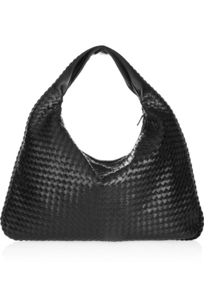 Shop Bottega Veneta Maxi Veneta Intrecciato Leather Shoulder Bag In Black