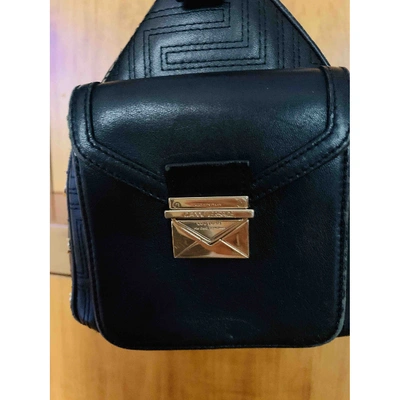 Pre-owned Versace Leather Handbag In Black