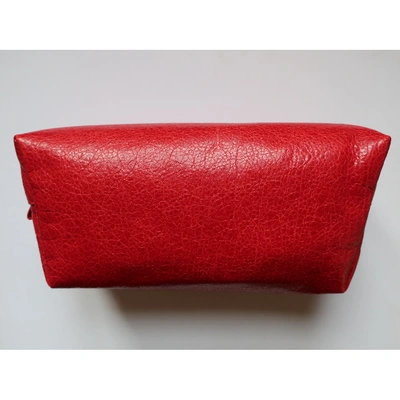 Pre-owned Balenciaga Red Leather Travel Bag