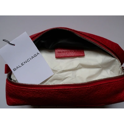 Pre-owned Balenciaga Red Leather Travel Bag