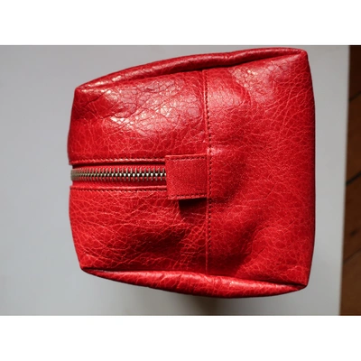Pre-owned Balenciaga Red Leather Travel Bag