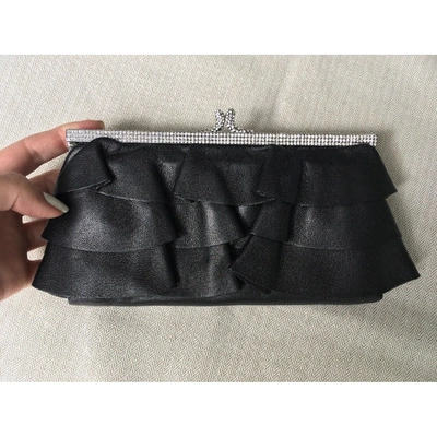 Pre-owned Valentino Garavani Leather Clutch Bag In Black