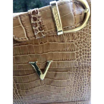 Pre-owned Valentino Garavani Camel Crocodile Handbag