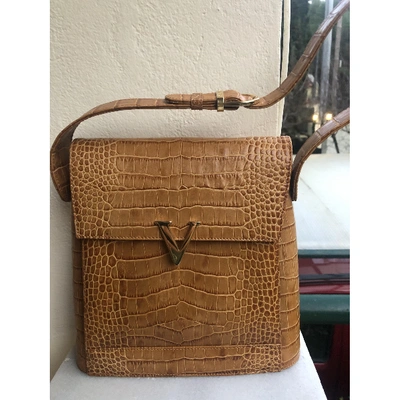 Pre-owned Valentino Garavani Camel Crocodile Handbag