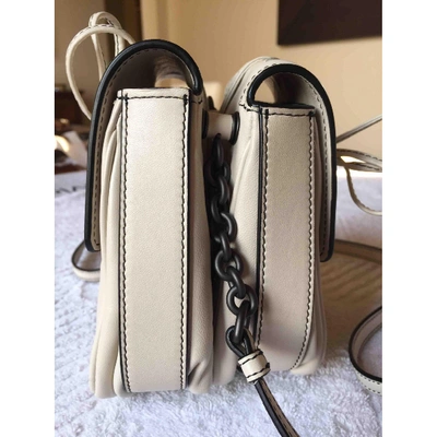 Pre-owned Bottega Veneta Leather Crossbody Bag In White