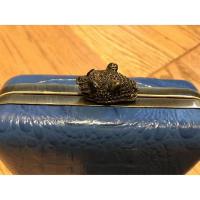 Pre-owned House Of Harlow 1960 Blue Leather Clutch Bag
