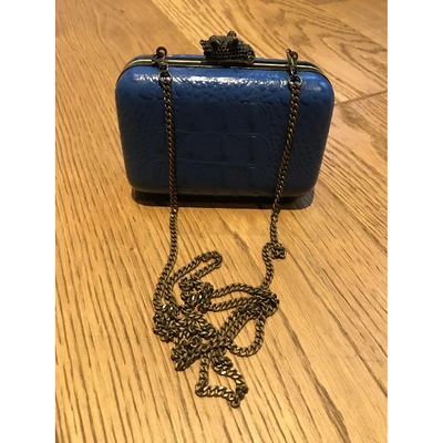 Pre-owned House Of Harlow 1960 Blue Leather Clutch Bag
