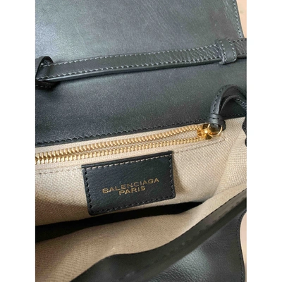 Pre-owned Balenciaga Padlock Leather Handbag In Black