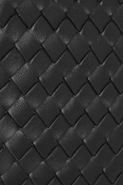 Shop Bottega Veneta Nodini Small Intrecciato Leather Shoulder Bag In Black