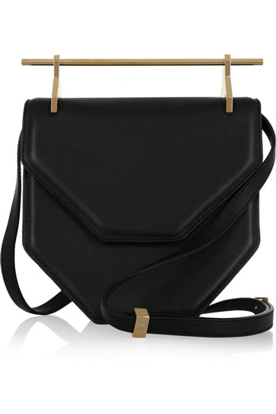 Shop M2malletier Amor Fati Leather Shoulder Bag In Black
