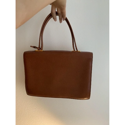 Pre-owned Delvaux Madame Leather Handbag In Brown