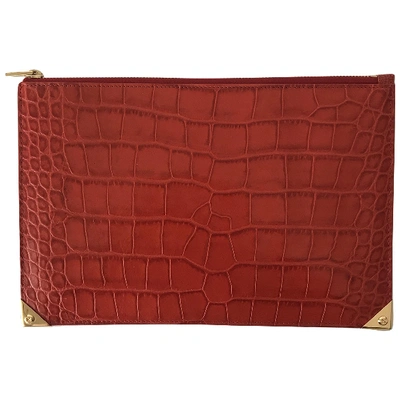 Pre-owned Alexander Wang Prisma Leather Clutch Bag In Red