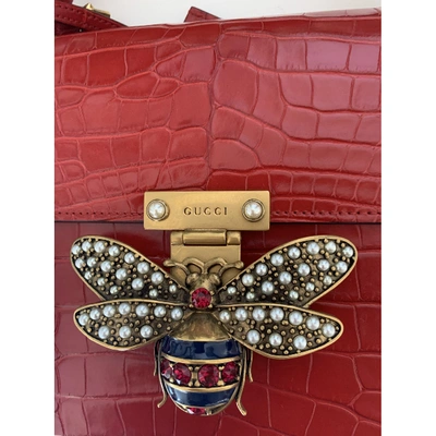 Pre-owned Gucci Queen Margaret Red Alligator Handbags