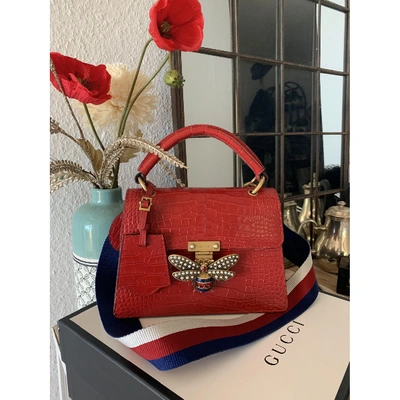 Pre-owned Gucci Queen Margaret Red Alligator Handbags