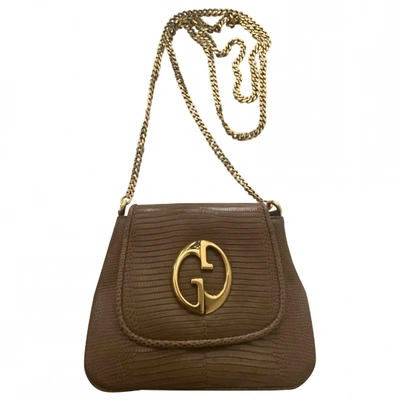 Pre-owned Gucci 1973 Brown Lizard Handbag