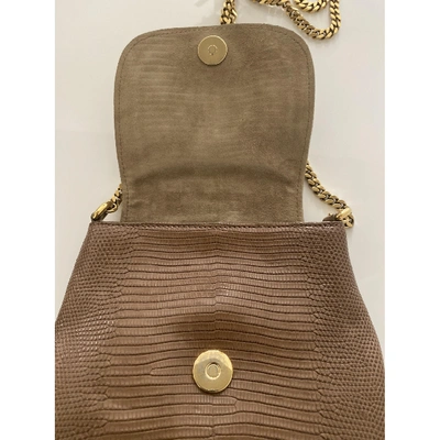 Pre-owned Gucci 1973 Brown Lizard Handbag