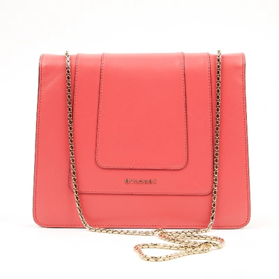 Pre-owned Bulgari Serpenti Pink Leather Handbag