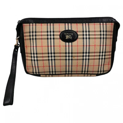 Pre-owned Burberry Cloth Clutch Bag In Beige