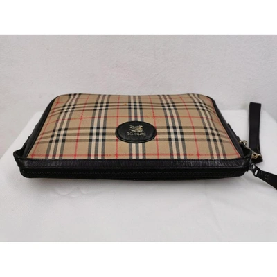 Pre-owned Burberry Cloth Clutch Bag In Beige