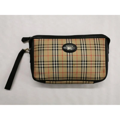 Pre-owned Burberry Cloth Clutch Bag In Beige