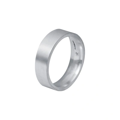 Shop Edge Only 9ct White Gold Flat Matt Comfort Fit Ring 8mm A Wide Heavy Weight Mens Wedding Band With A Matte Fin
