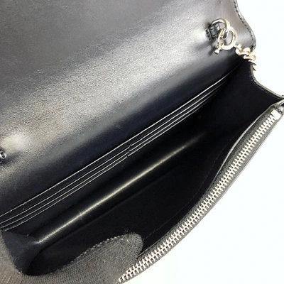 Pre-owned Saint Laurent Pompom Kate Black Leather Clutch Bag