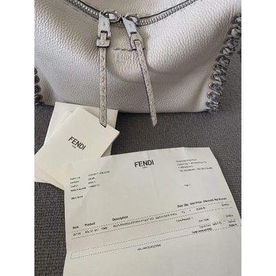 Pre-owned Fendi Sac Lei Leather Handbag In Beige